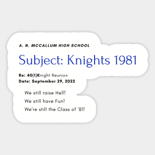 Memo: Knights 81 Sticker